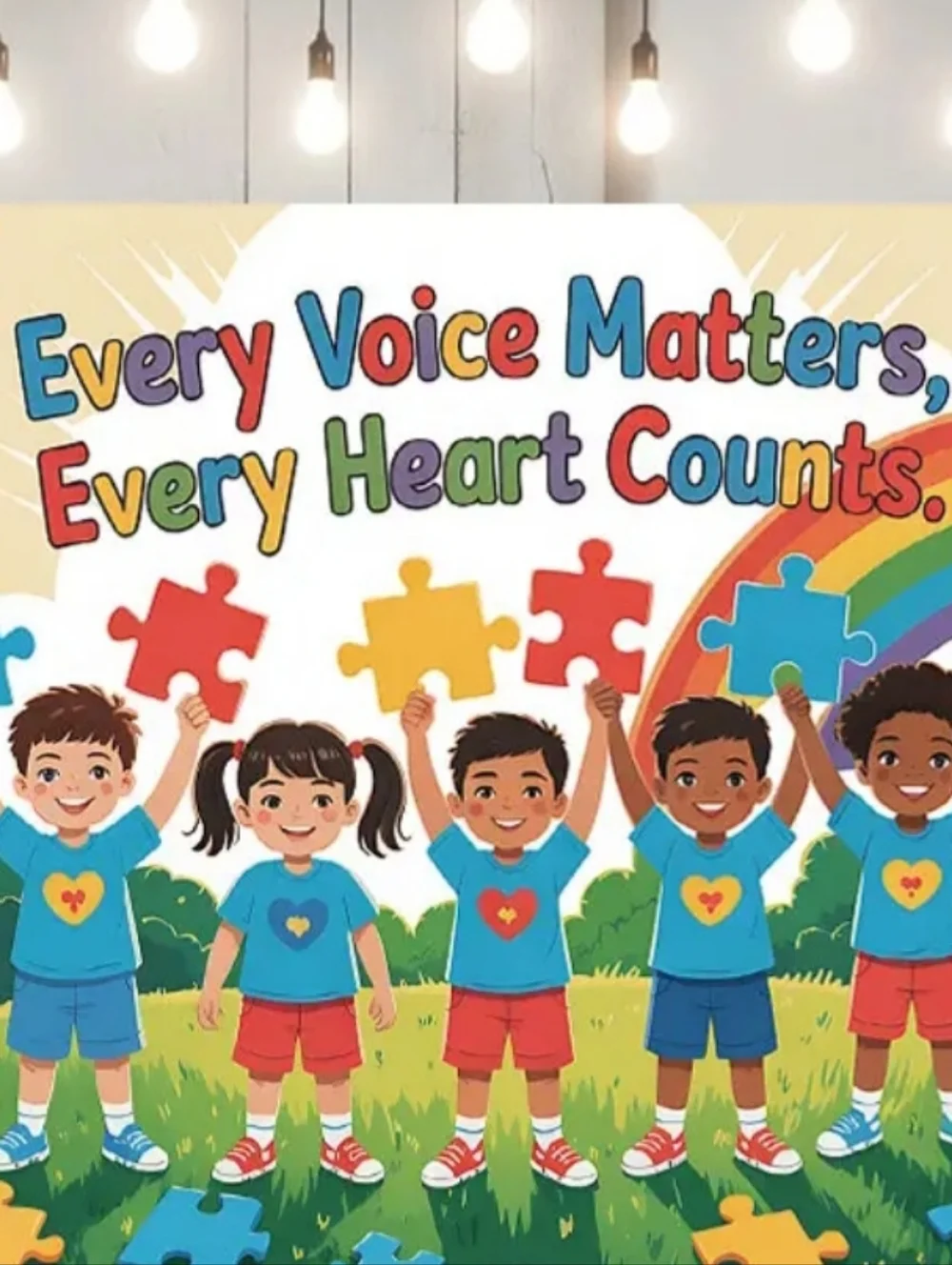 Autism Awareness Every Voice Matters Wall Tapestry 51x59 New